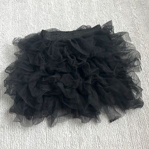 black fluffy skirt, designed in europe